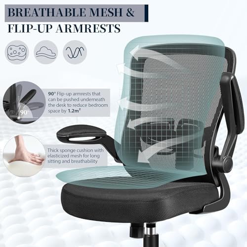 FelixKing Office Chair, Ergonomic Comfy Desk Chair with Flip-up Armrests - Image 3