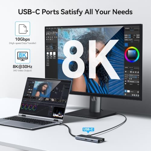 USB C Docking Station Dual Monitor HDMI Laptop Docking Station 3 Monitors - Image 5