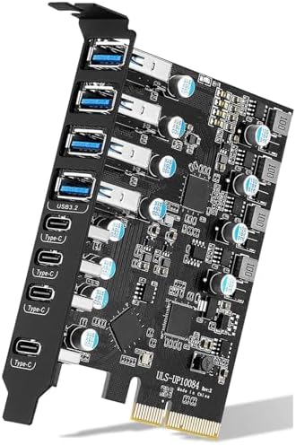PCIe USB 3.2/3.1 Gen 2 Card 8 Ports Type-A(4), USB C(4) PCIe Card 10Gbps by YEELIYA