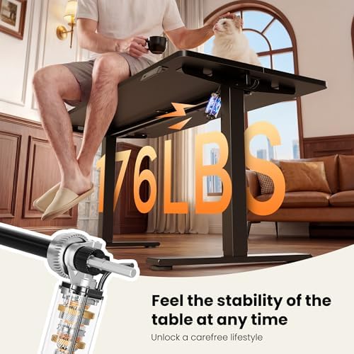 CubiCubi Electric Height Adjustable Standing Desk 40x24 Inch, Black - Image 5