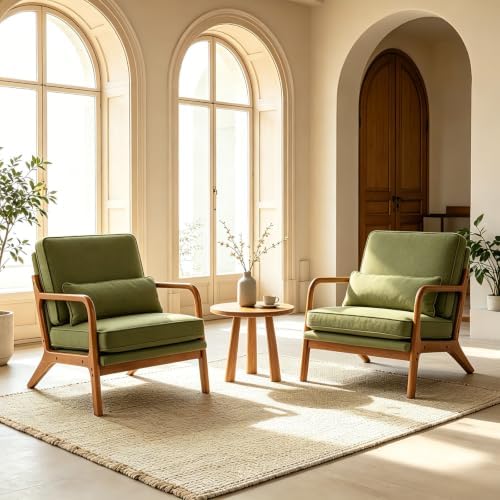 Karl home Mid-Century Modern Accent Reading Chair, Green - Image 6
