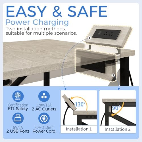 METYERRY 24"x23.6"Large Printer Stand with Power Outlet - Image 4