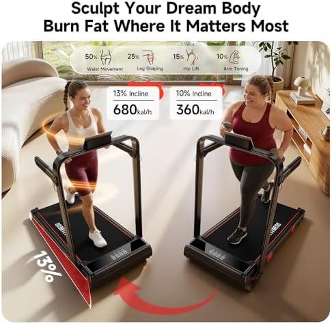 RHYTHM FUN Incline Walking Pad with Handle Bar, 37.5" Runng Belt, 300 LBS - Image 3
