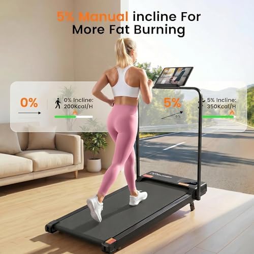 Small Walking Pad with Incline - Under Desk Treadmill with Vibration Plate - Image 4