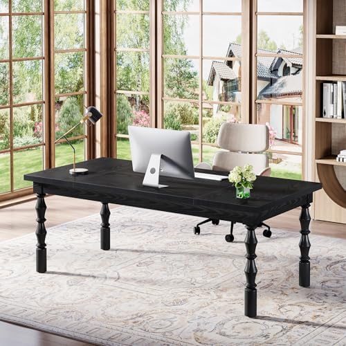 Tribesigns Large Black Executive Office Desk, 62.2" Farmhouse Computer Desk - Image 4