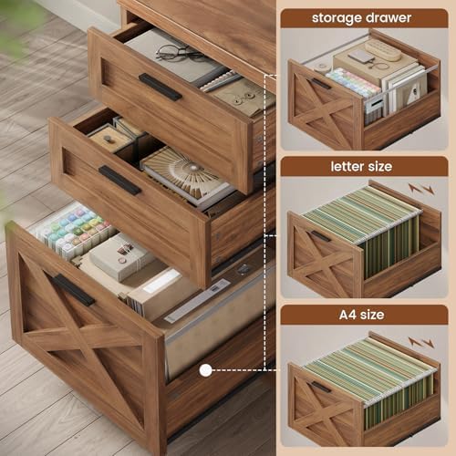 SEDETA 55.1" Farmhouse Executive Office Desk with 3 Drawers for Home Office - Image 3