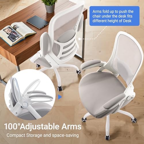 HYLONE 400lbs Heavy Duty Office Chair, Computer Desk Chair Grey - Image 6