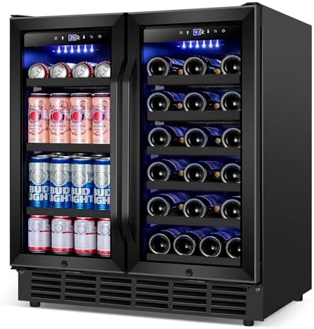 30 Inch Dual Zone Wine and Beverage Refrigerator Cooler Black by Velieta-SpecialistinFridge