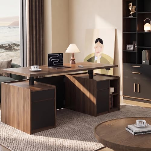 ModernMate 71" Executive Electric Standing Desk with 3 Drawers & Storage - Image 3