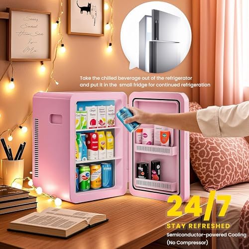 Kikihouse 22L/30Cans Mini Fridge for Bedroom, Portable Cooler & Warmer - Image 3
