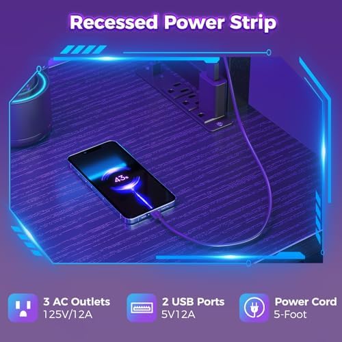 DLisiting Small Black L Shaped Gaming Desk with Hutch, 47 Inch Corner - Image 5