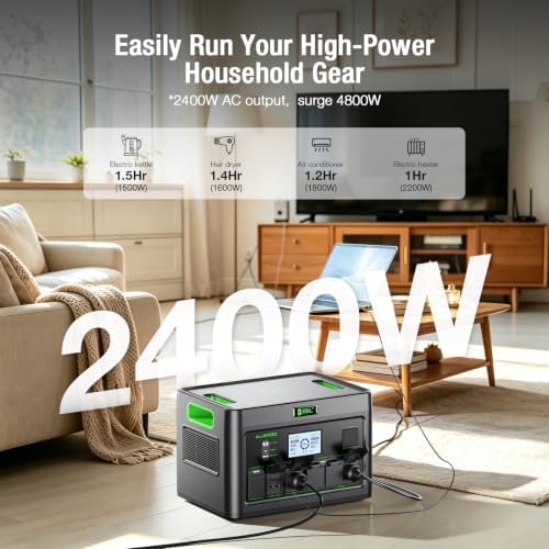 EBL 2400W Portable Power Station LiFePO4 Battery for Home Use - Image 2