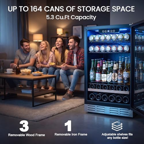 Kalamera Beverage Refrigerator, 24 inch Beverage and Wine Fridge 5.3 Cu.ft - Image 3