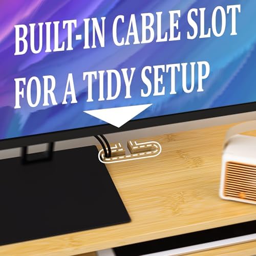 Homerays Monitor Stand with Drawer, Exquisite Computer Monitor Stand for Desk, Ergonomic Wood Monitor Stand Riser for Computer,Laptop,Printer,TV,Upgrade Bamboo - Image 3