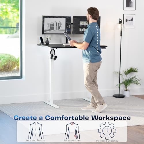 VIVO Black 48 x 30 in Standing Desk, DESK-KIT-1W5B - Image 4