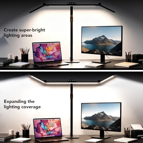LED Desk Lamp for Home Office with Base, 28.2" Adjustable Gooseneck Swing Arm Ultra Bright Desk Light, Dimmable Architect Table lamp for Desktop Computer Light, Reading, Study, Workbench - Image 2