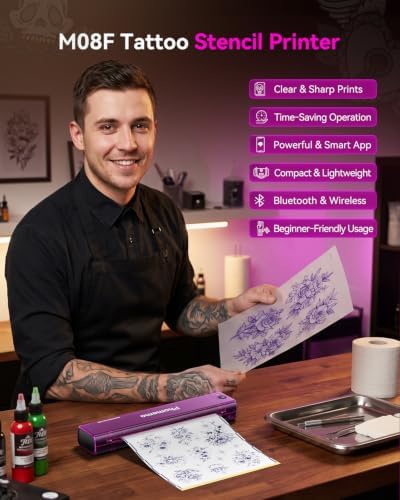 Phomemo M08F Tattoo Stencil Printer, Bluetooth, Wireless, Thermal, Portable - Image 4