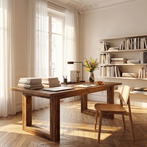 Tribesigns 63" Large Executive Desk for Home Office, Brown Rectangular - Image 3