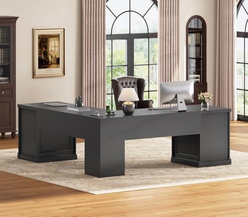 SEDETA L Shaped Office Desk with 4 Drawers Storage, 67"x67" Executive Desk - Image 3
