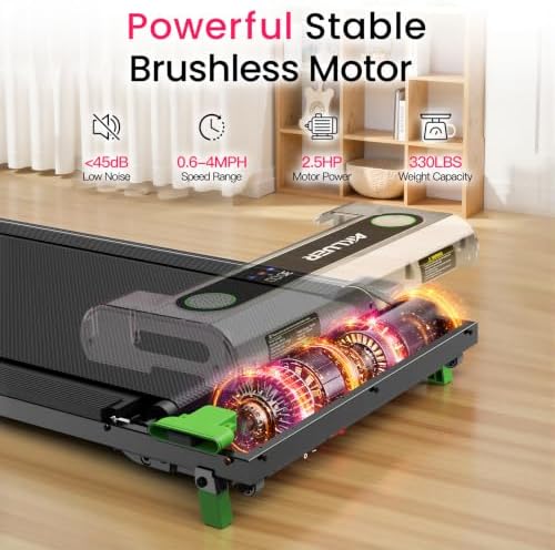 Akluer Walking Pad with Incline Under Desk Treadmill for Home Office - Image 2