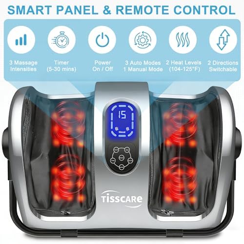 TISSCARE Shiatsu Foot Massager with Heat: FSA Eligible HSA Foot Massager for Neuropathy, Plantar Fasciitis and Pain Relief-Massage Feet/Leg/Calf/Ankle at Home/Office, Gifts for Women and Men - Image 4