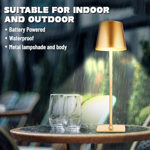 Retisee 12 Pack Cordless Table Lamp Portable Rechargeable Lamps, Gold - Image 5
