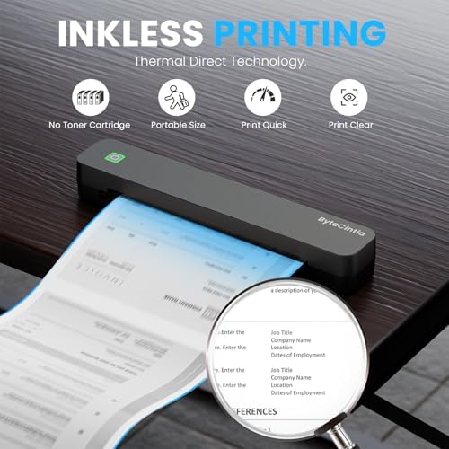 C80 Portable Printers Wireless for Travel, Inkless, Black - Image 4