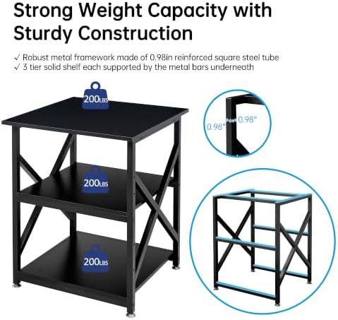 Fannova 23.6"x23.6"x30.1" Large Printer Stand with Adjustable Storage Shelf - Image 4