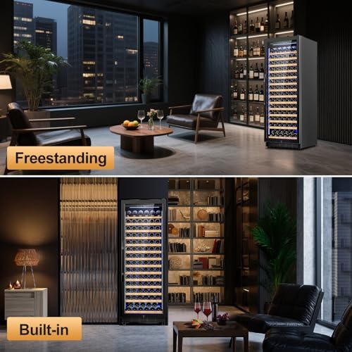 24 Inch Wine Cooler Refrigerator,179 Bottles Wine Fridge Large Capacity Professional Wine Cellars with Powerful Compressor,Quiet Operation and Elegant Design, Black - Image 6