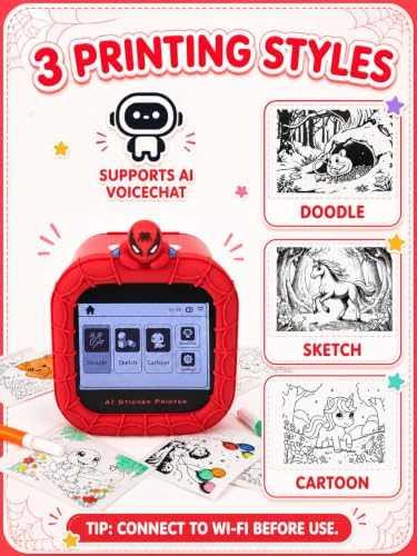 AI Sticker Printer for Kids, Spider Toy for Boys - Image 3