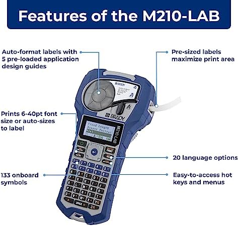 Brady M210-LAB Portable Label Printer, Blue/Gray, 9.5 in H x 4.5 in W x 2.5 in D - Image 2