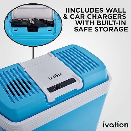 Ivation Electric Cooler & Warmer, Portable Thermoelectric Fridge w/Handle - Image 4