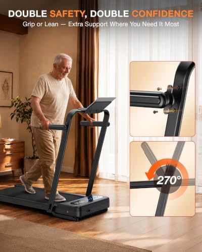WELLFIT Auto Incline Walking Pad with Handle Bar, Under Desk Treadmill - Image 3