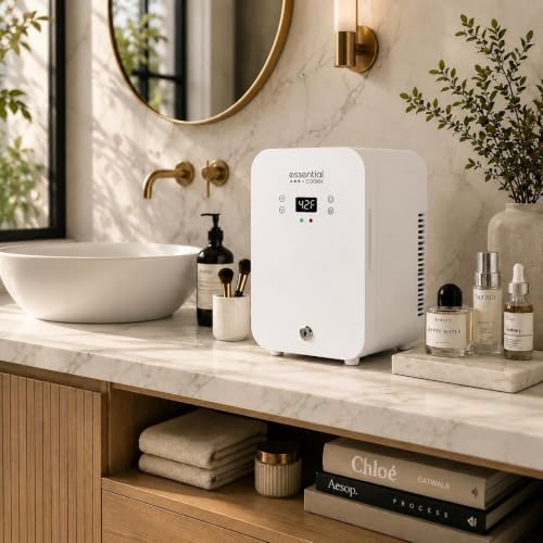 Classic Compact Portable Mini Fridge - Touch Temperature Control, Removable Shelves, Lockable Smoked Glass Door for Skincare, Cosmetics, Peptides, Supplements & More - Image 4