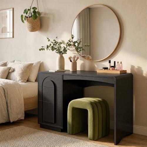 Bestier 47" Computer Desk with 3 Drawers, Executive Style, Black - Image 6