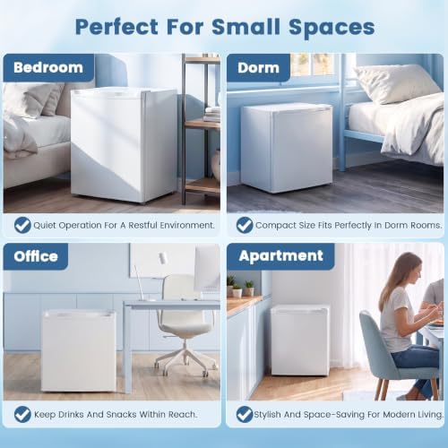 Kismile 1.3 Cu.Ft Mini Fridge with Freezer, Compact Refrigerator for Dorm - Image 6