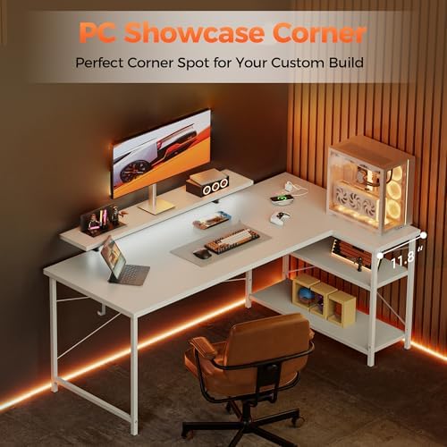 Mericonia 48 in Corner Desk with Monitor Stand, Small L Shaped Gaming Desk - Image 3