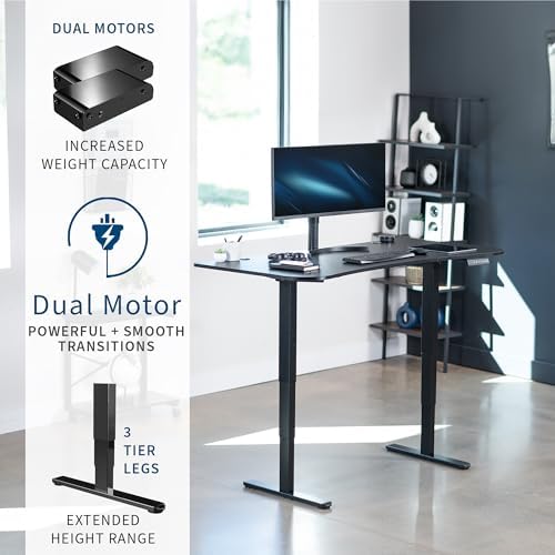 VIVO Black 63 x 32 in Standing Desk, DESK-KIT-2B1B - Image 4