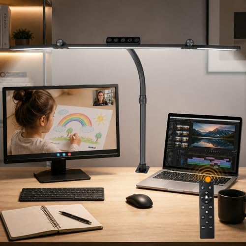 Desk Lamps for Home Office with Clamp, 3-Head Architect LED Lights (Black) by Unknown