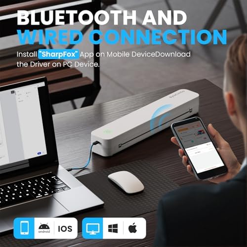 C80 Portable Printers Wireless for Travel, Inkless, White - Image 3