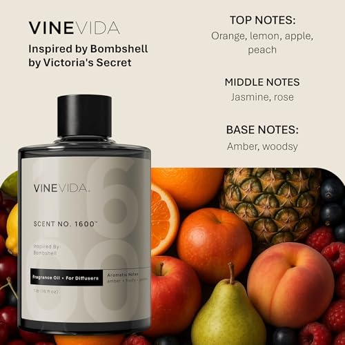 VINEVIDA [16 Fl Oz] Scent NO. 1600 Fragrance Oil for Cold Air Diffusers, Aromatic Notes of Amber Fruity Jasmine, Essential Oils for Diffuser Oil Refill & Air Freshener Room Spray - Image 2