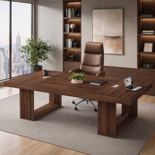 Tribesigns 94.5" Executive Desk, Large Office Desk with 2 Cable Grommets by Tribesigns