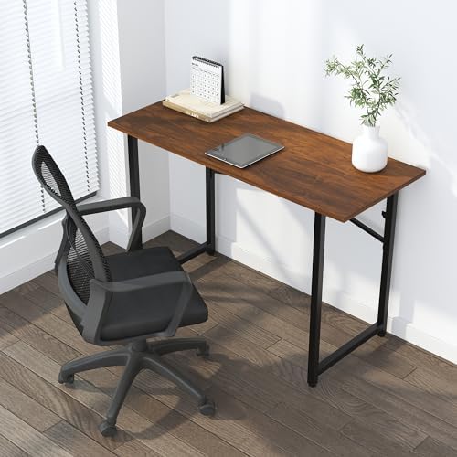 Lutown-Teen 47 inch Folding Desk No Assembly Required, Mahogany - Image 2