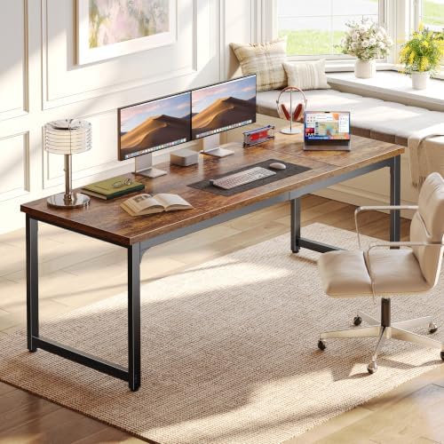 63 x 19.7 Inch Computer Desk, 0.95'' Thicker, Heavy Duty, Rustic Brown - Image 2