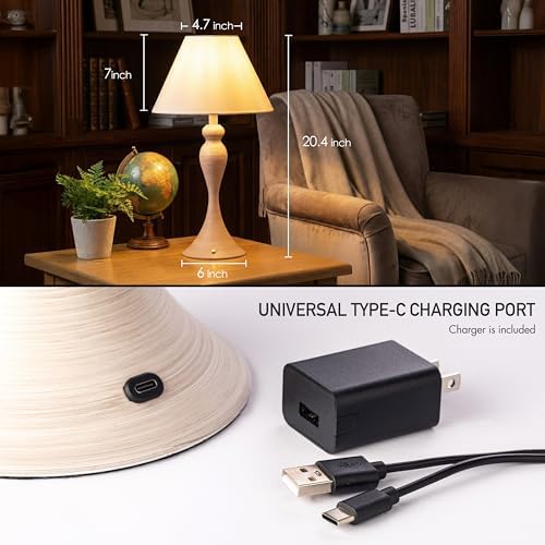 O'Bright Ember Rechargeable Table Lamp (Whitewashed) - Image 4