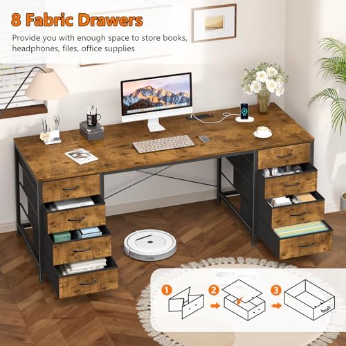 60 Inch Computer Desk with 8 Drawers for Home Office, Bedroom, Living Room - Image 6