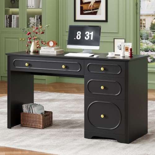 Vabches Executive Desk 47" with 3 Storage Drawers & A File Drawer, Black - Image 6