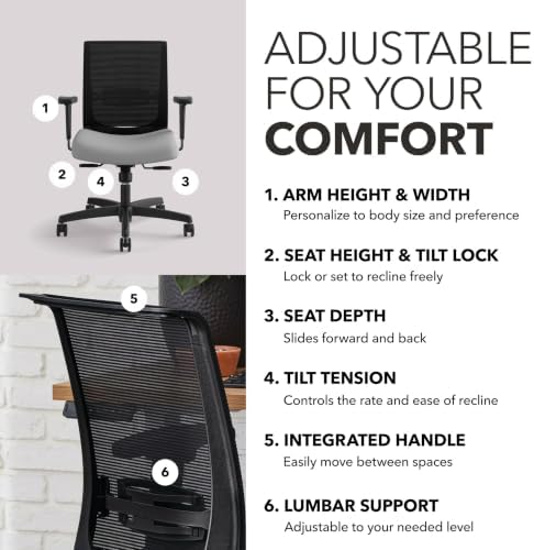 HON Convergence Ergonomic Office Chair, Office Desk Computer Chair, Frost - Image 3
