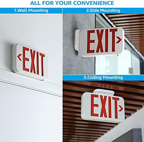 TORCHSTAR 4-Pack Red Letter LED Exit Sign with Battery Backup, White - Image 4