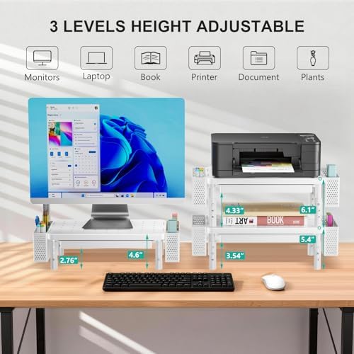 WALI Computer Monitor Stand with Storage and Pen Holder - Image 2